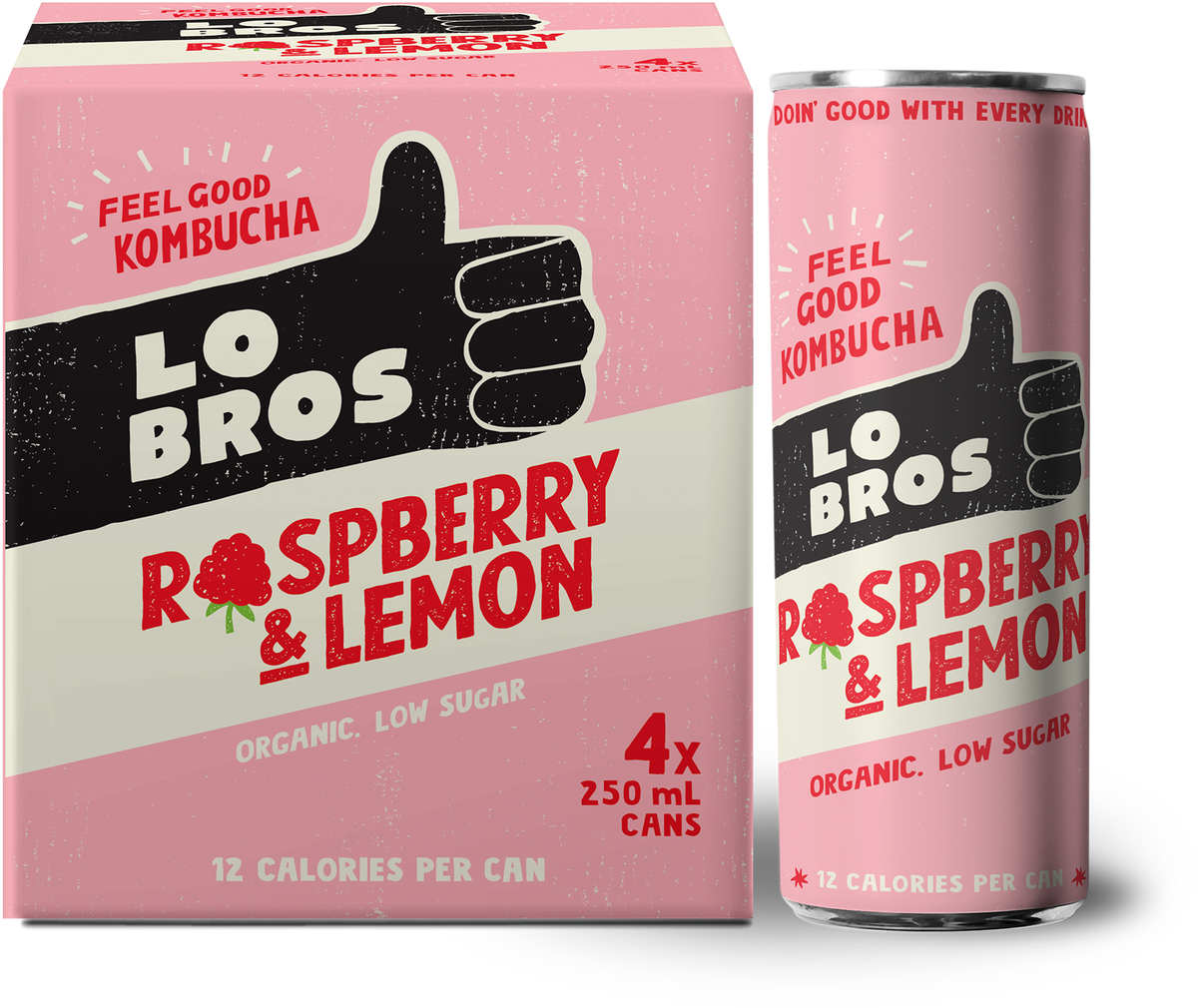 Raspberry & Lemon 4x250ml lobros